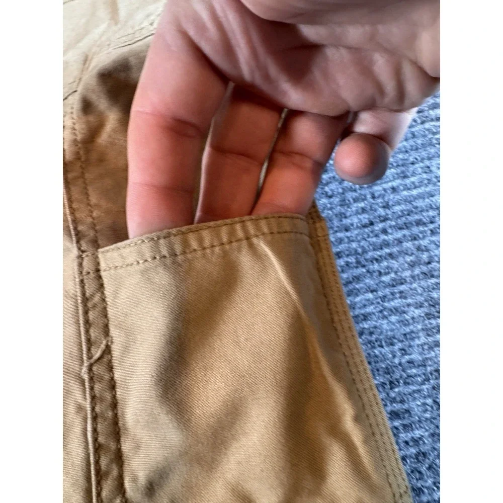 Field & Stream Pants Men 36x32 Tan Carpenter Duck Canvas Quilt Fleece Lined Work